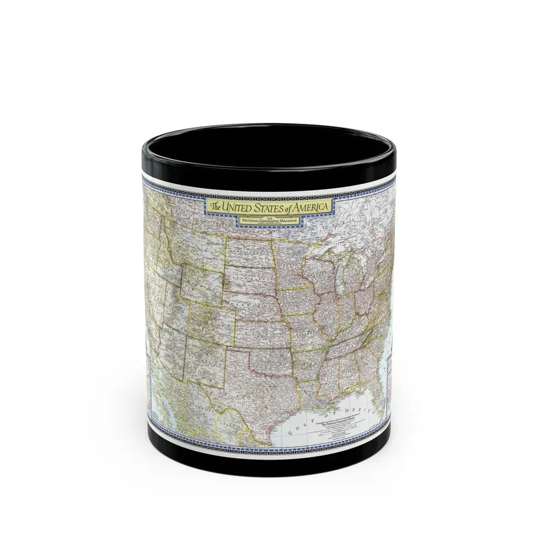 USA - The United States (1946) (Map) Black Coffee Mug 11oz - Go Mug Yourself
