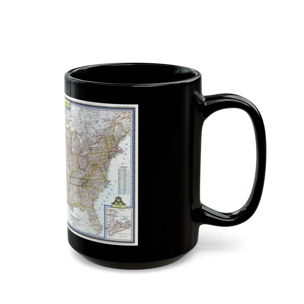 USA - The United States (1946) (Map) Black Coffee Mug-Go Mug Yourself