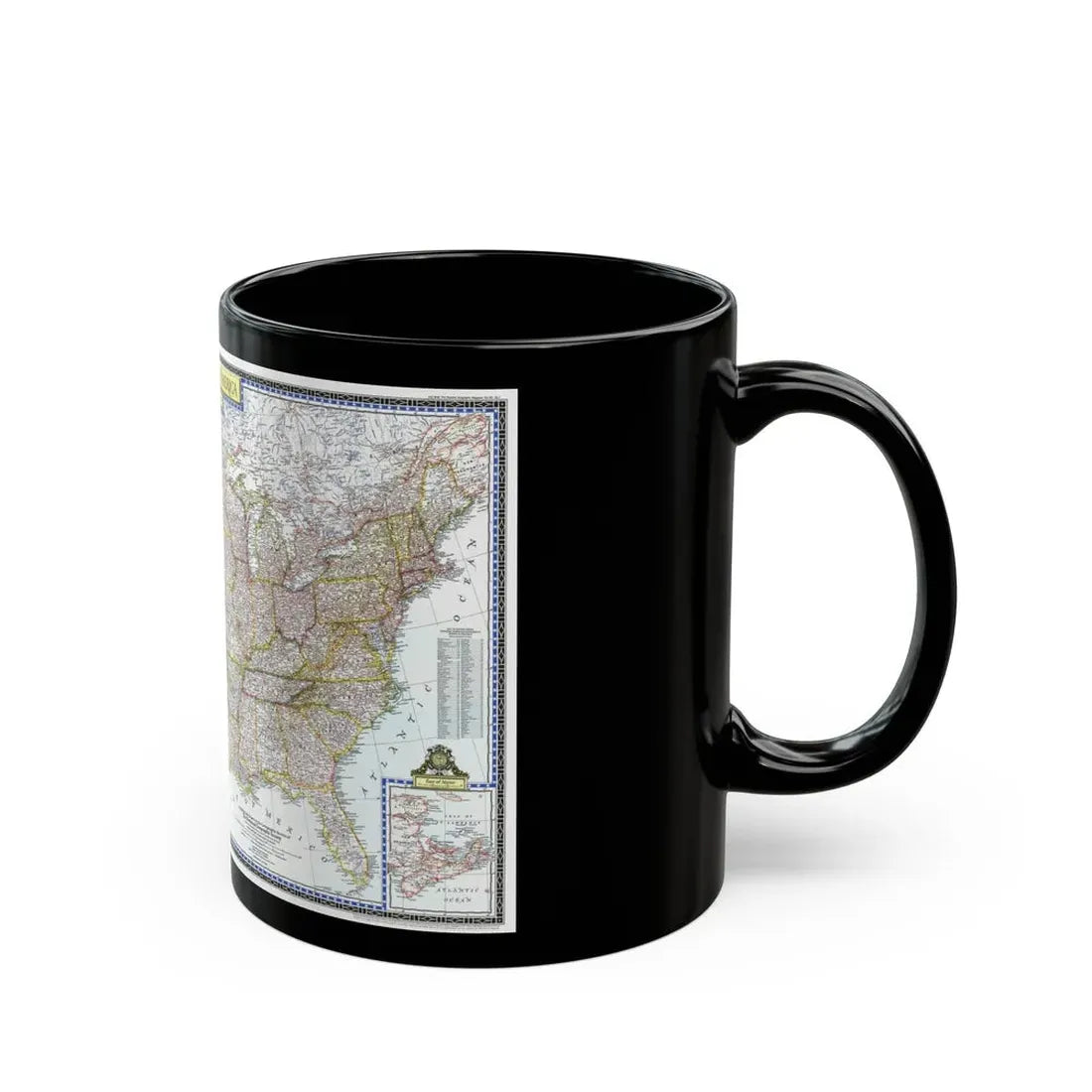 USA - The United States (1946) (Map) Black Coffee Mug - Go Mug Yourself