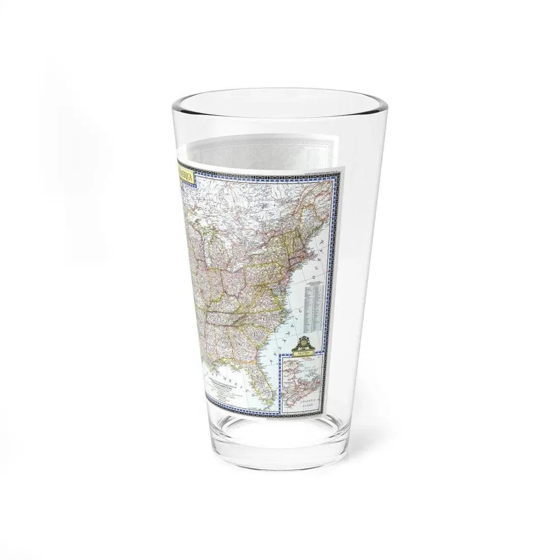 USA - The United States (1946) (Map) Pint Glass 16oz - Go Mug Yourself