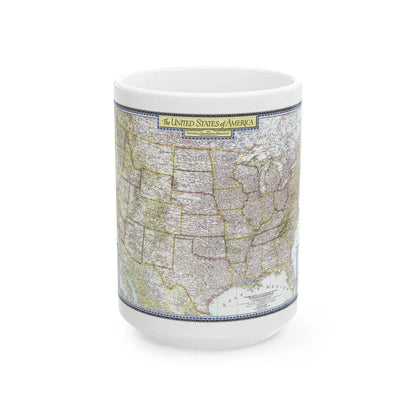 USA - The United States (1946) (Map) White Coffee Mug 15oz - Go Mug Yourself