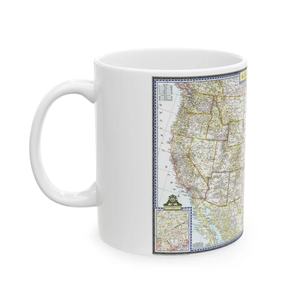 USA - The United States (1946) (Map) White Coffee Mug-Go Mug Yourself