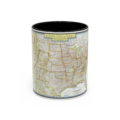 USA - The United States (1951) (Map) Accent Coffee Mug 11oz Black - Go Mug Yourself