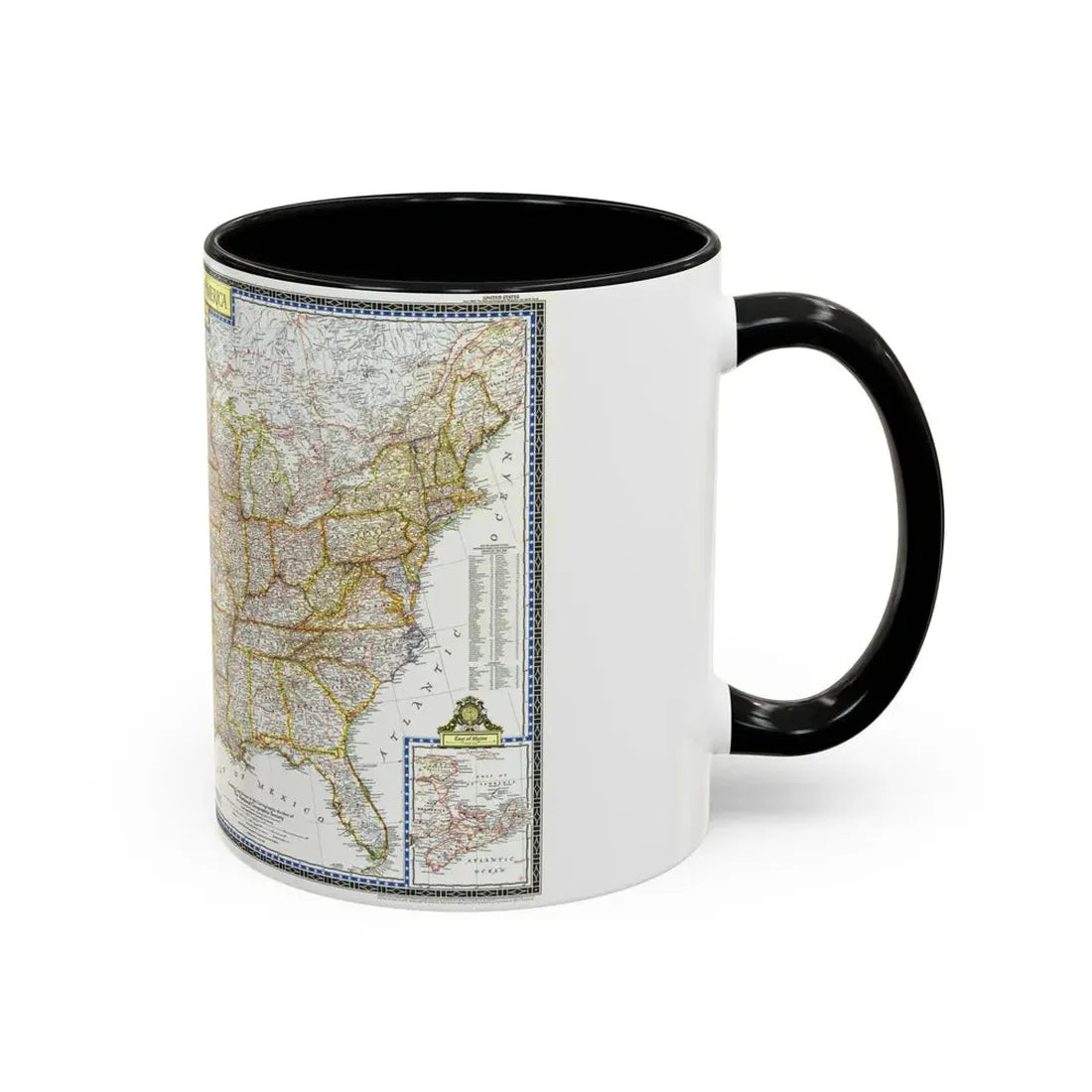 USA - The United States (1951) (Map) Accent Coffee Mug - Go Mug Yourself