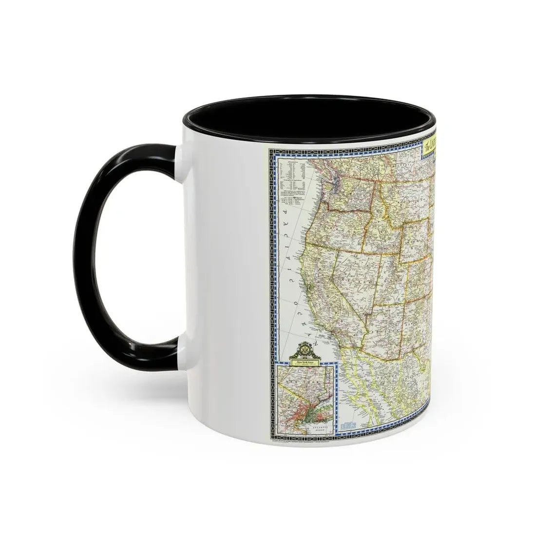 USA - The United States (1951) (Map) Accent Coffee Mug - Go Mug Yourself