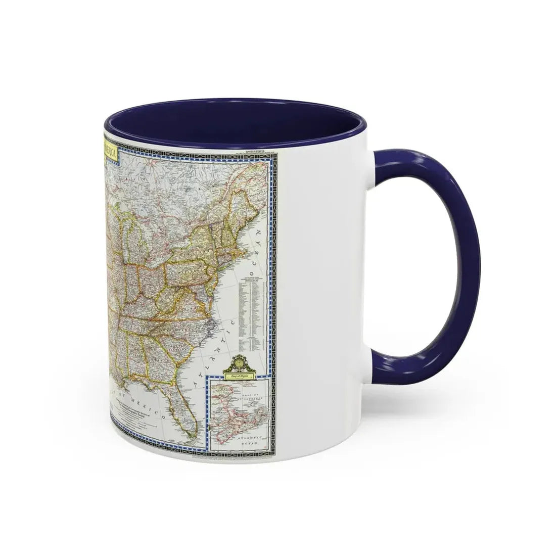 USA - The United States (1951) (Map) Accent Coffee Mug - Go Mug Yourself