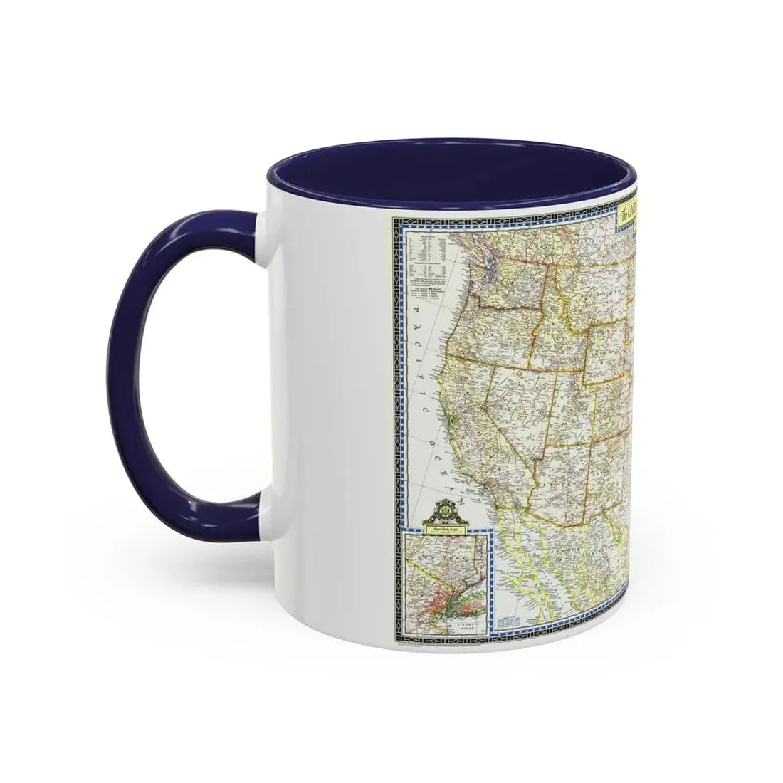 USA - The United States (1951) (Map) Accent Coffee Mug - Go Mug Yourself