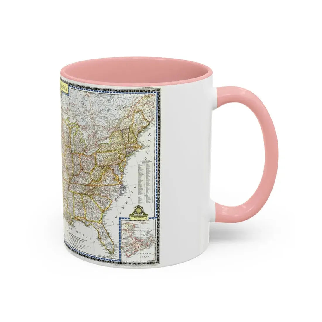 USA - The United States (1951) (Map) Accent Coffee Mug - Go Mug Yourself