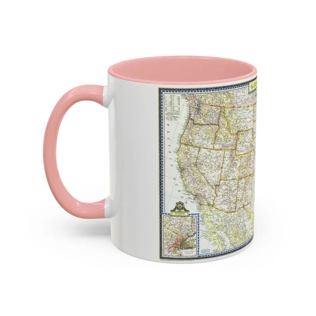 USA - The United States (1951) (Map) Accent Coffee Mug - Go Mug Yourself