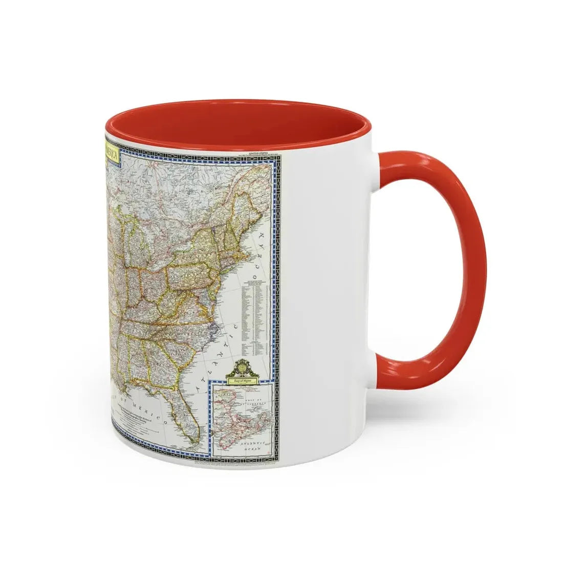 USA - The United States (1951) (Map) Accent Coffee Mug - Go Mug Yourself