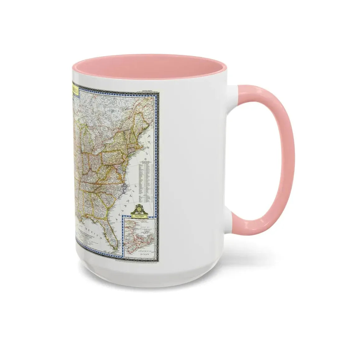 USA - The United States (1951) (Map) Accent Coffee Mug - Go Mug Yourself