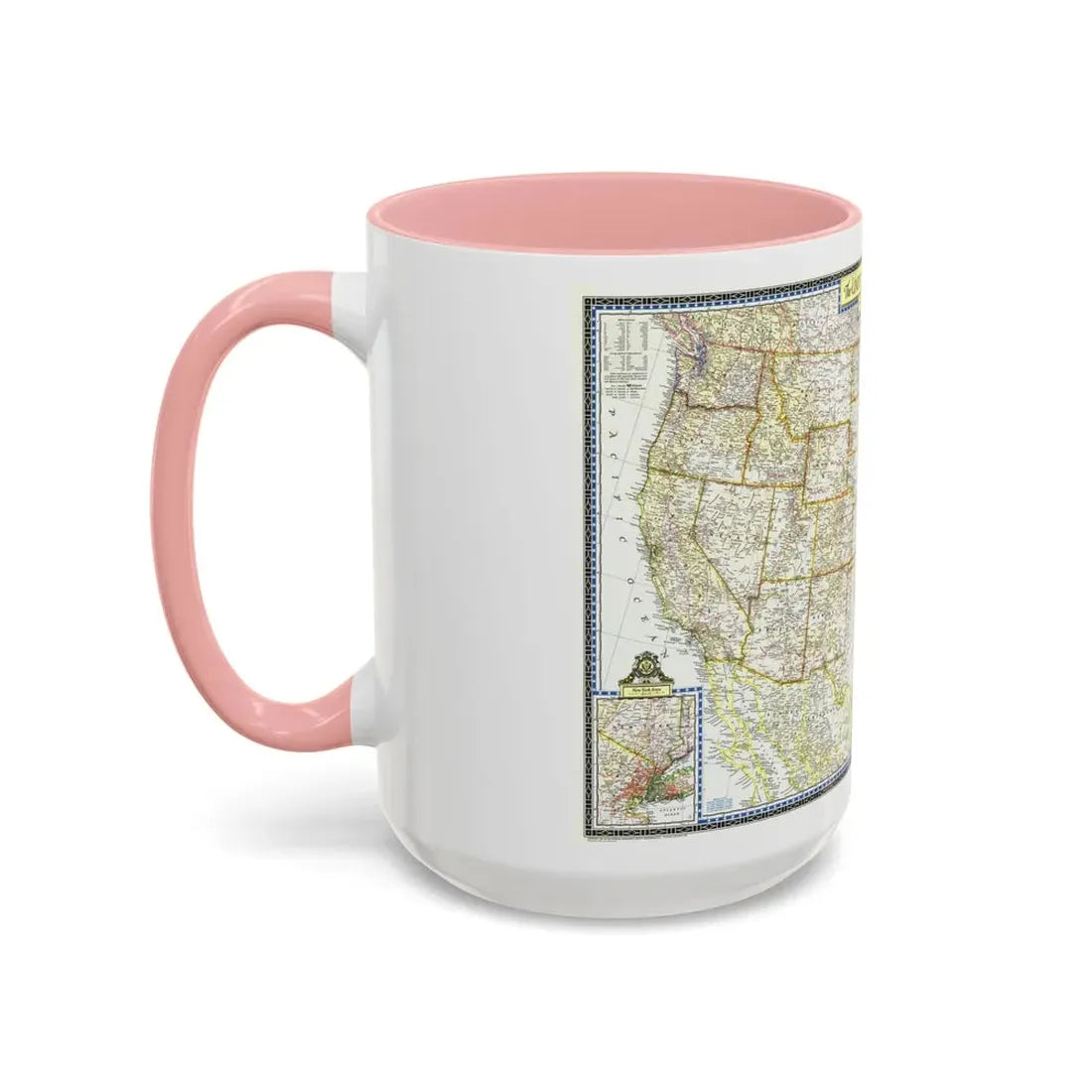 USA - The United States (1951) (Map) Accent Coffee Mug - Go Mug Yourself