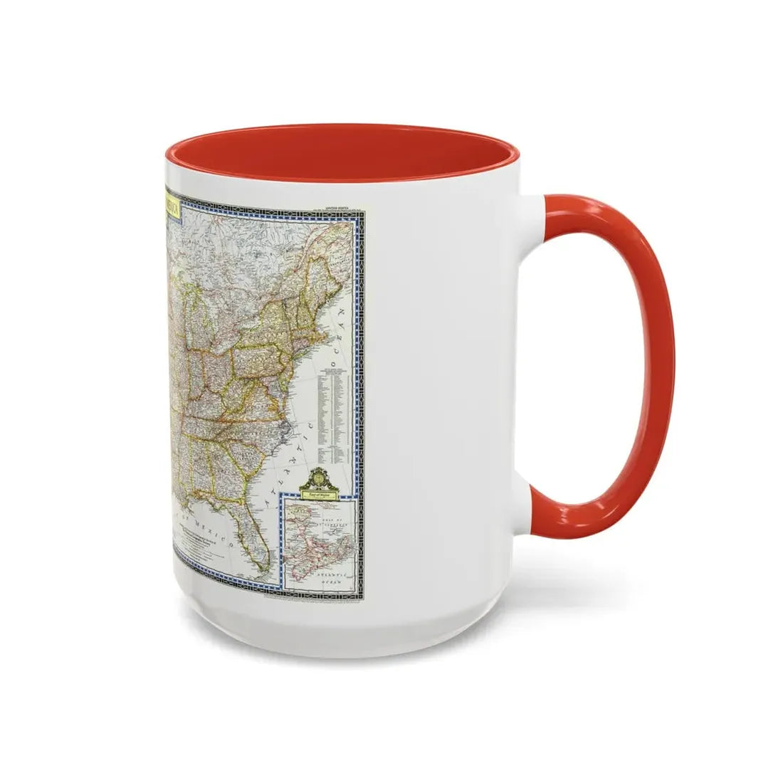 USA - The United States (1951) (Map) Accent Coffee Mug - Go Mug Yourself