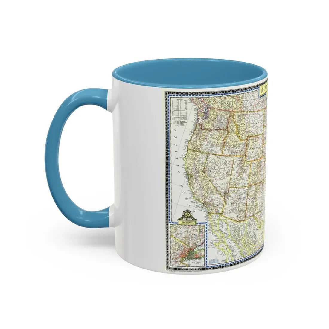 USA - The United States (1951) (Map) Accent Coffee Mug - Go Mug Yourself