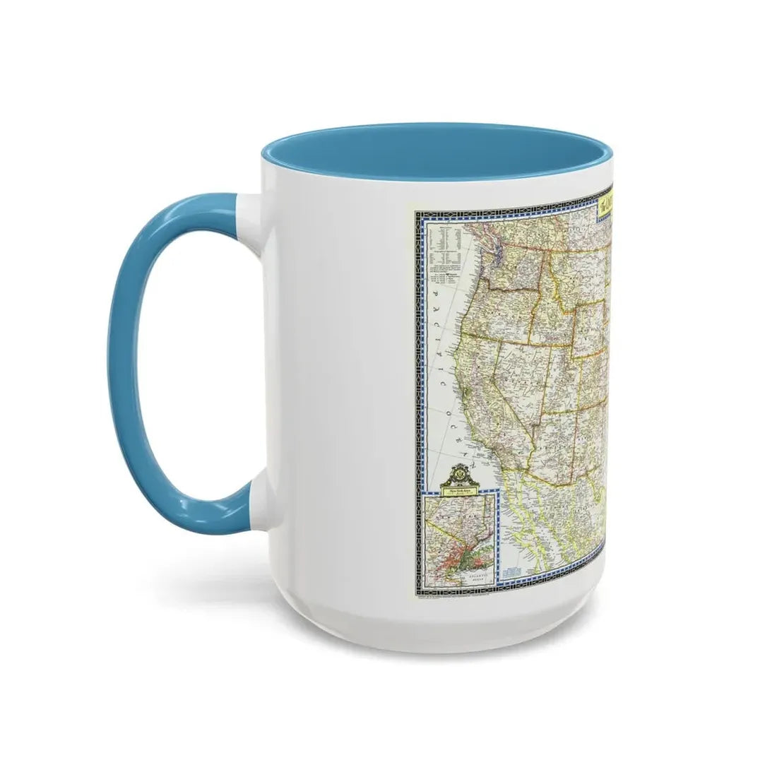 USA - The United States (1951) (Map) Accent Coffee Mug - Go Mug Yourself