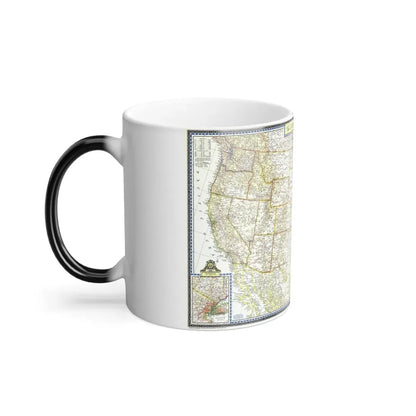 USA - The United States (1951) (Map) Color Changing Mug 11oz - Go Mug Yourself