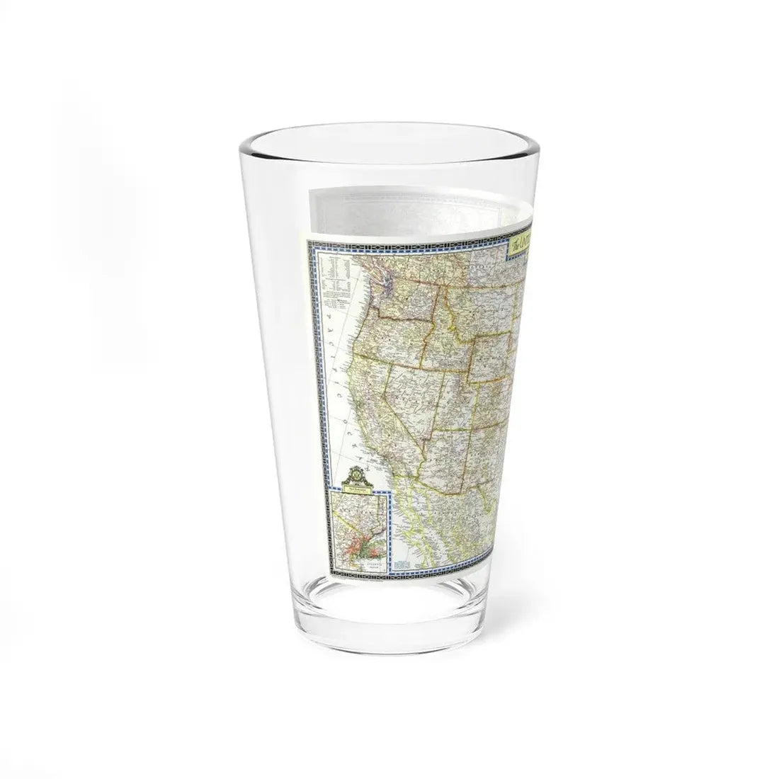 USA - The United States (1951) (Map) Pint Glass 16oz - Go Mug Yourself