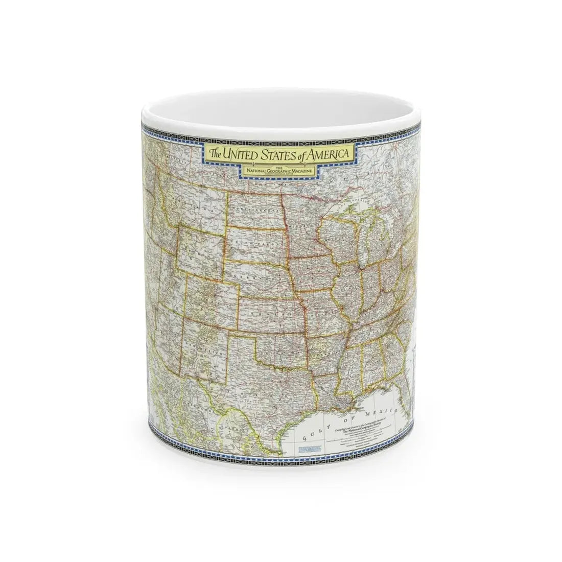 USA - The United States (1951) (Map) White Coffee Mug 11oz - Go Mug Yourself