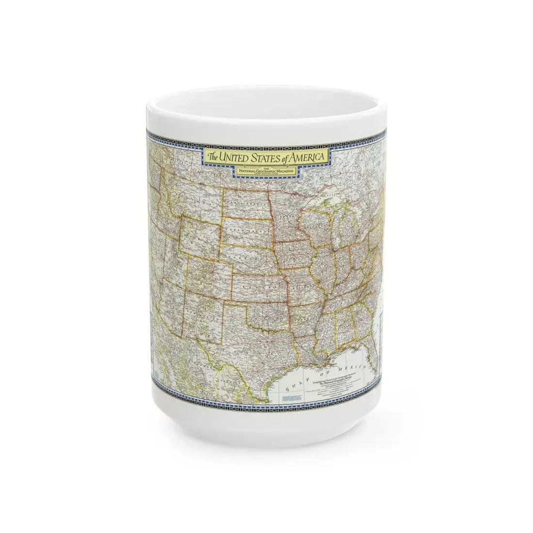 USA - The United States (1951) (Map) White Coffee Mug 15oz - Go Mug Yourself