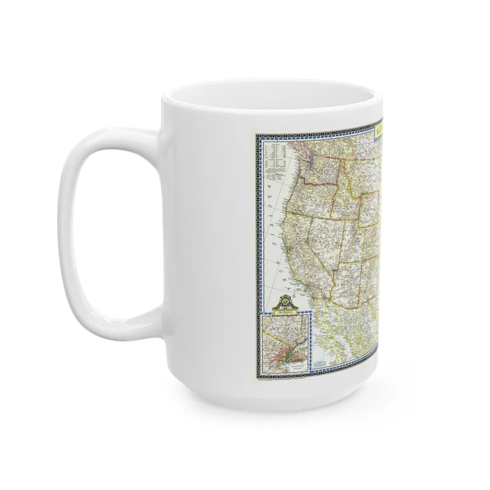 USA - The United States (1951) (Map) White Coffee Mug-Go Mug Yourself