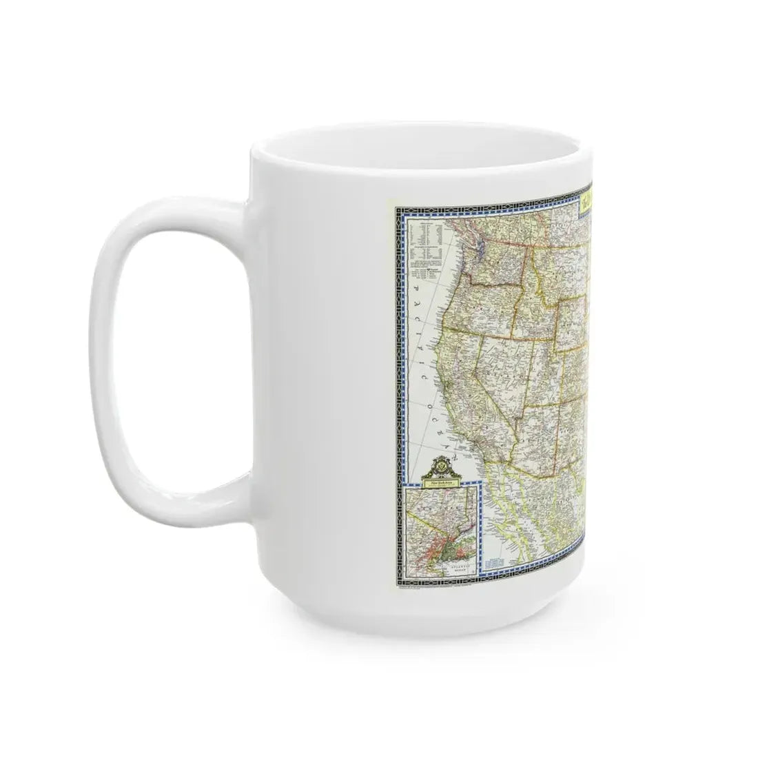 USA - The United States (1951) (Map) White Coffee Mug - Go Mug Yourself