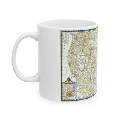 USA - The United States (1951) (Map) White Coffee Mug - Go Mug Yourself