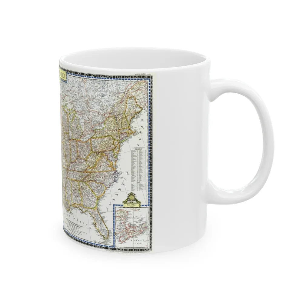 USA - The United States (1951) (Map) White Coffee Mug-Go Mug Yourself