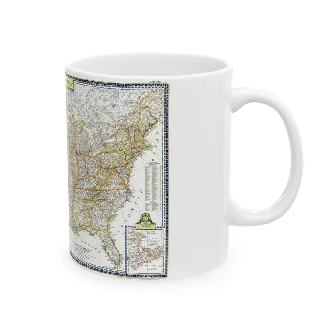 USA - The United States (1951) (Map) White Coffee Mug - Go Mug Yourself