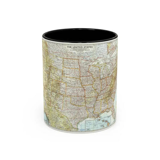USA - The United States (1956) (Map) Accent Coffee Mug 11oz Black - Go Mug Yourself