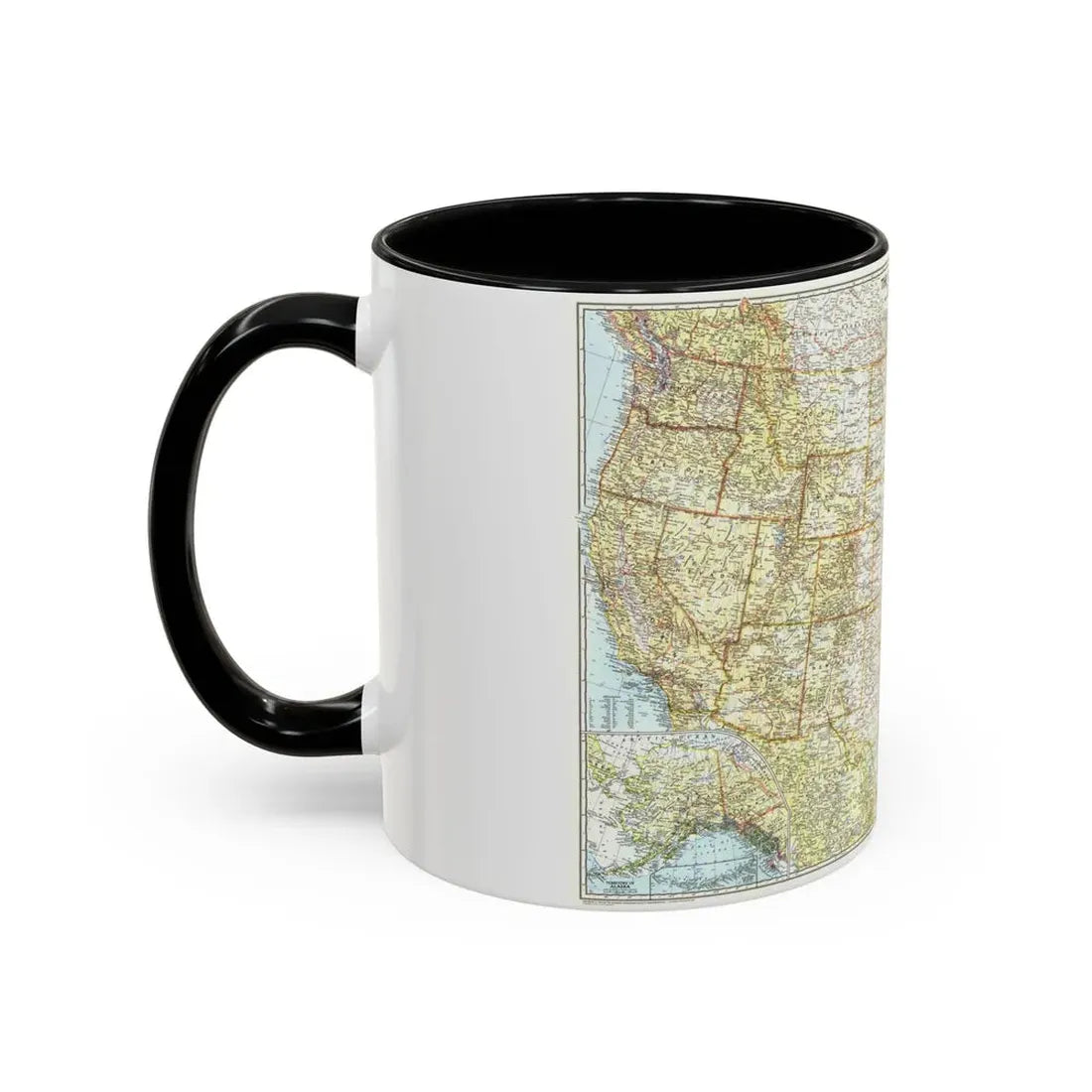 USA - The United States (1956) (Map) Accent Coffee Mug - Go Mug Yourself