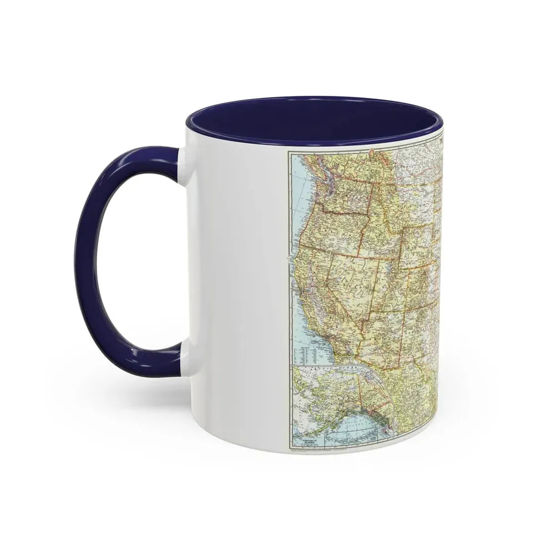 USA - The United States (1956) (Map) Accent Coffee Mug - Go Mug Yourself