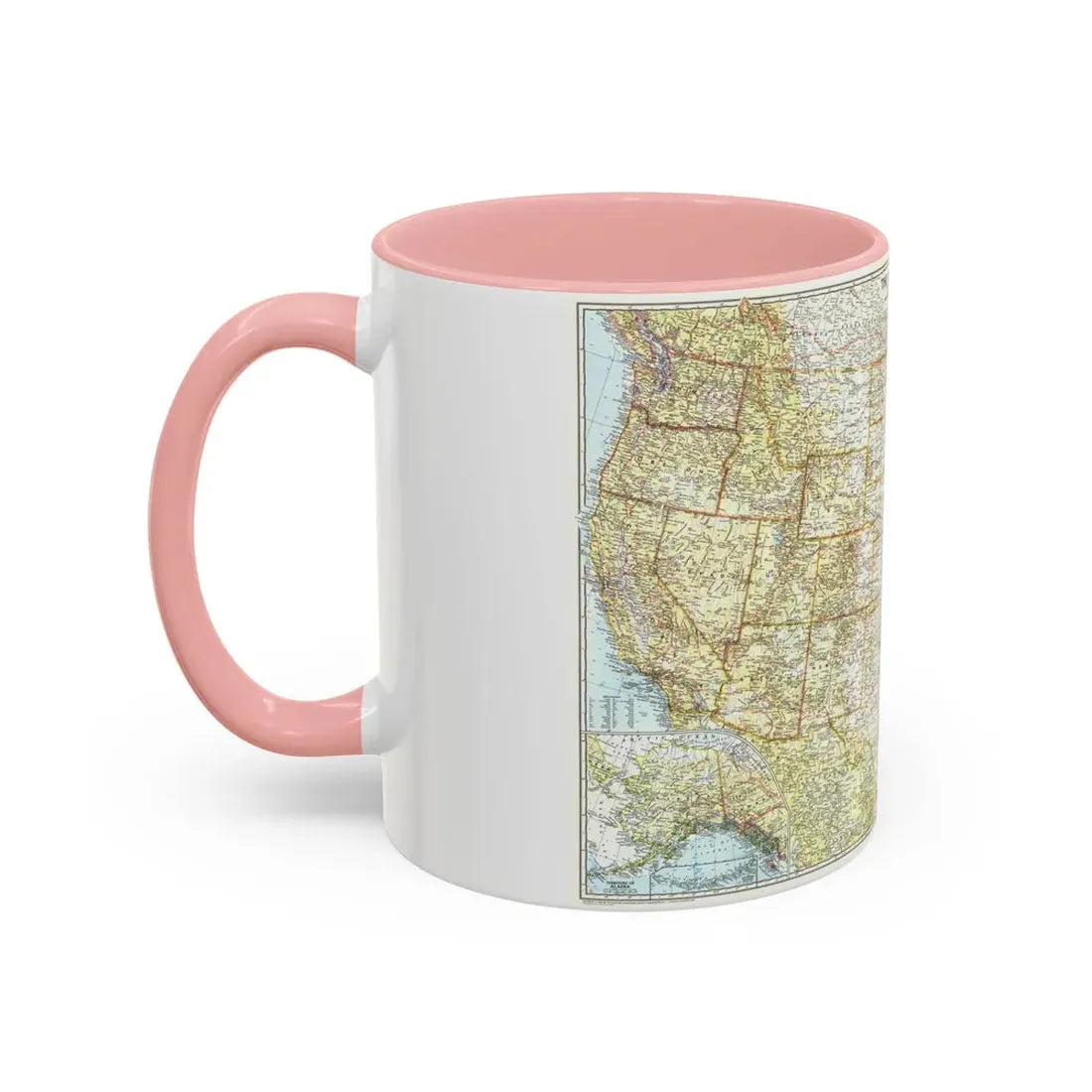 USA - The United States (1956) (Map) Accent Coffee Mug - Go Mug Yourself