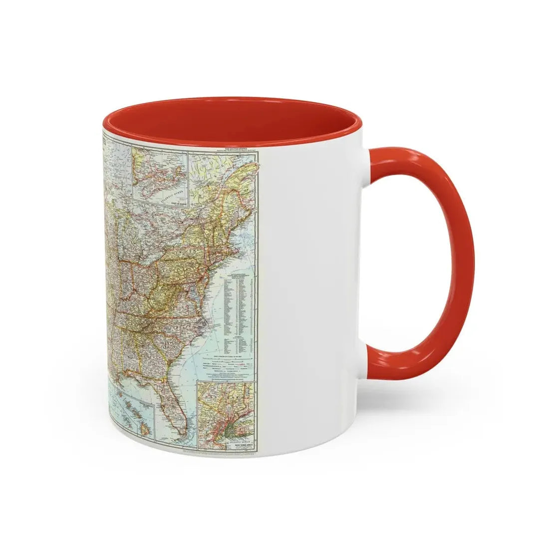 USA - The United States (1956) (Map) Accent Coffee Mug - Go Mug Yourself