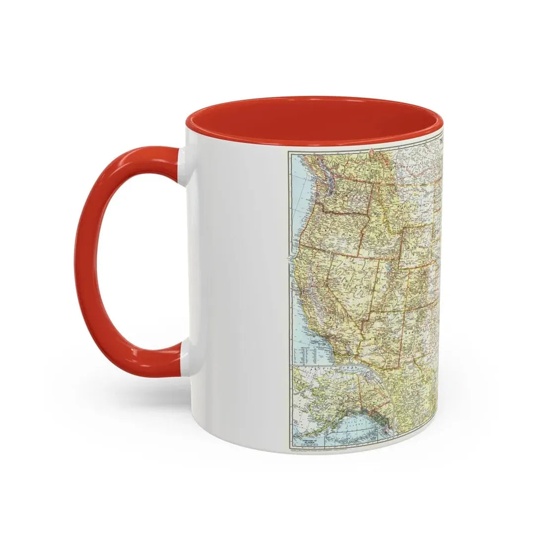 USA - The United States (1956) (Map) Accent Coffee Mug - Go Mug Yourself