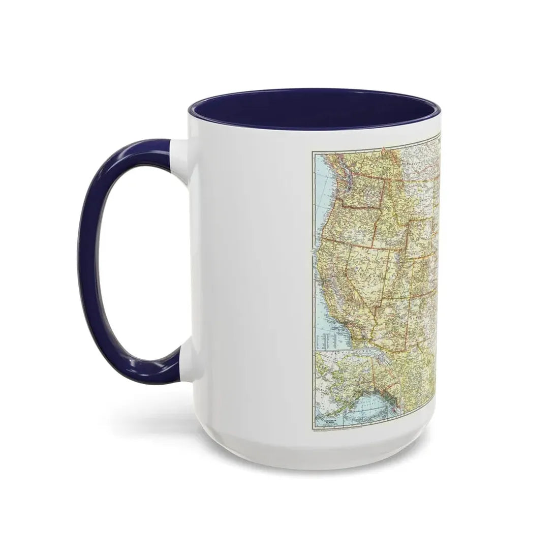 USA - The United States (1956) (Map) Accent Coffee Mug - Go Mug Yourself