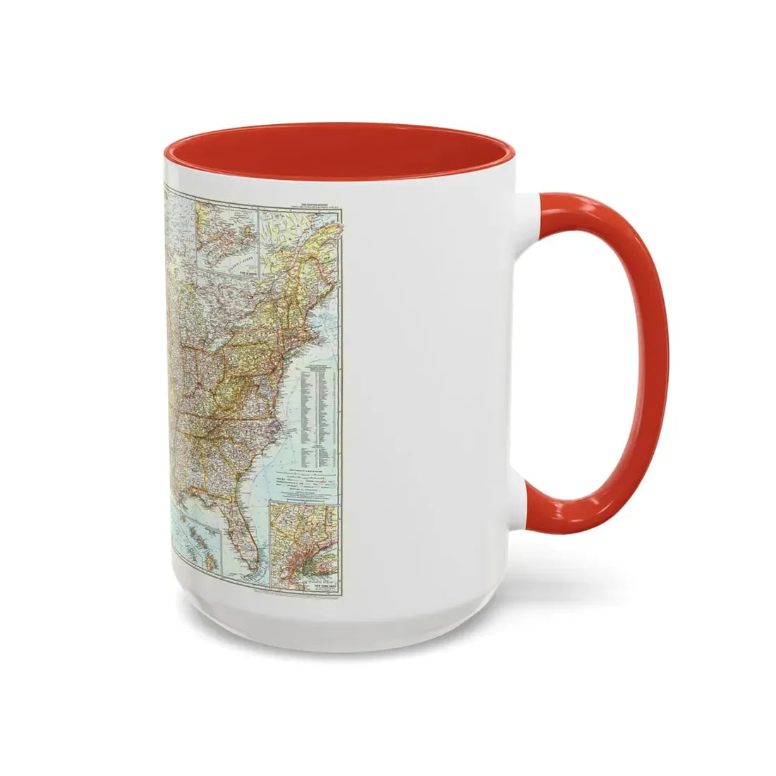 USA - The United States (1956) (Map) Accent Coffee Mug - Go Mug Yourself