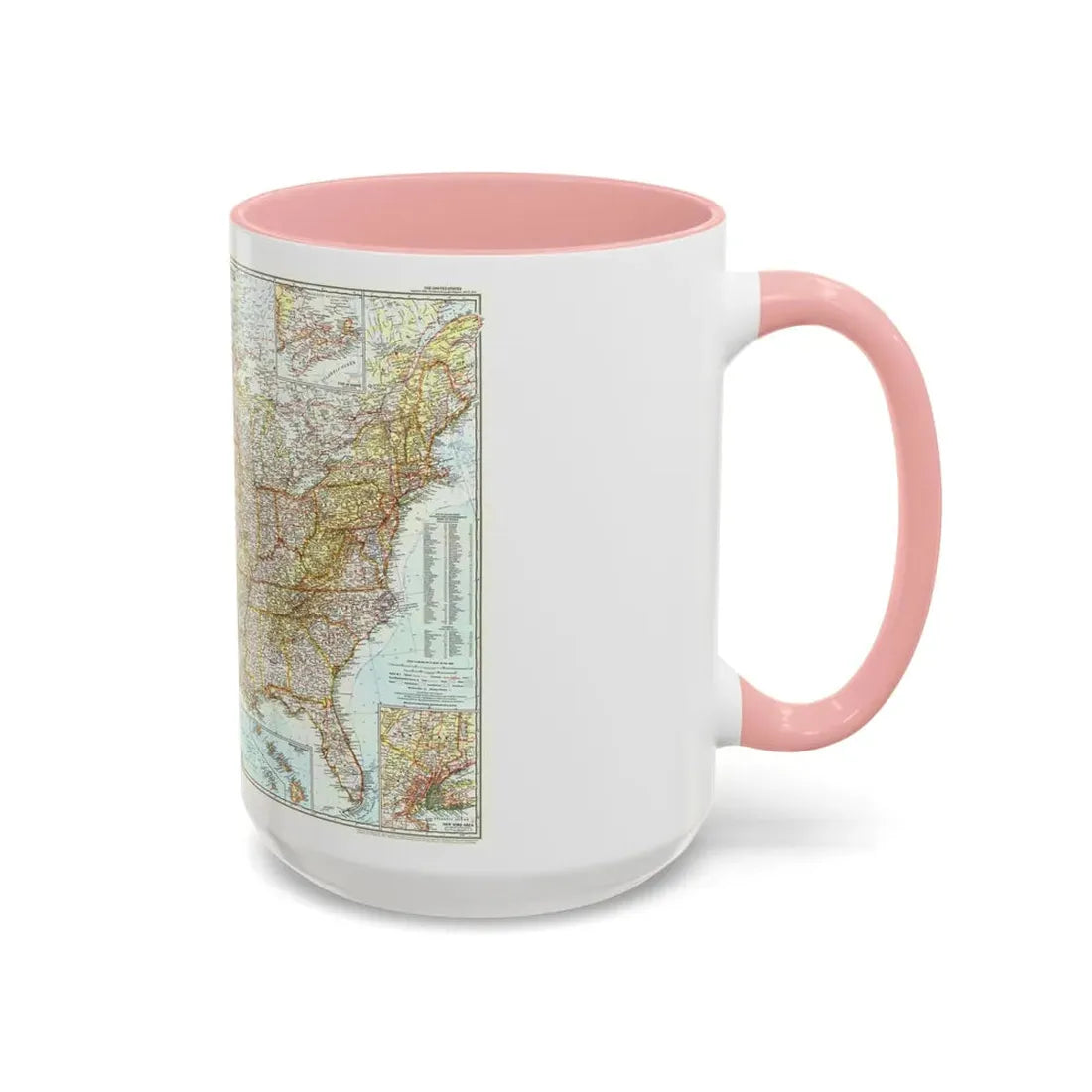 USA - The United States (1956) (Map) Accent Coffee Mug - Go Mug Yourself