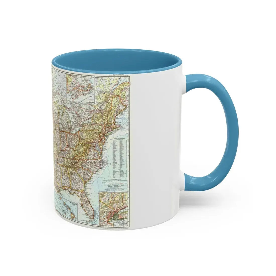USA - The United States (1956) (Map) Accent Coffee Mug - Go Mug Yourself