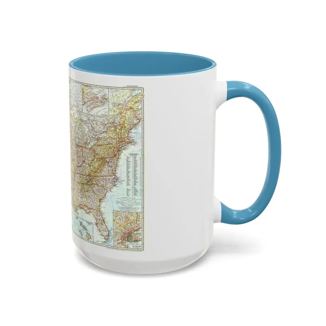 USA - The United States (1956) (Map) Accent Coffee Mug - Go Mug Yourself