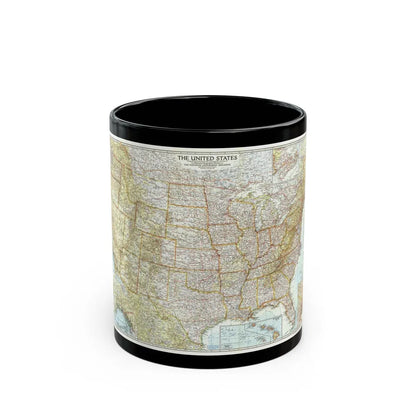 USA - The United States (1956) (Map) Black Coffee Mug-11oz-Go Mug Yourself