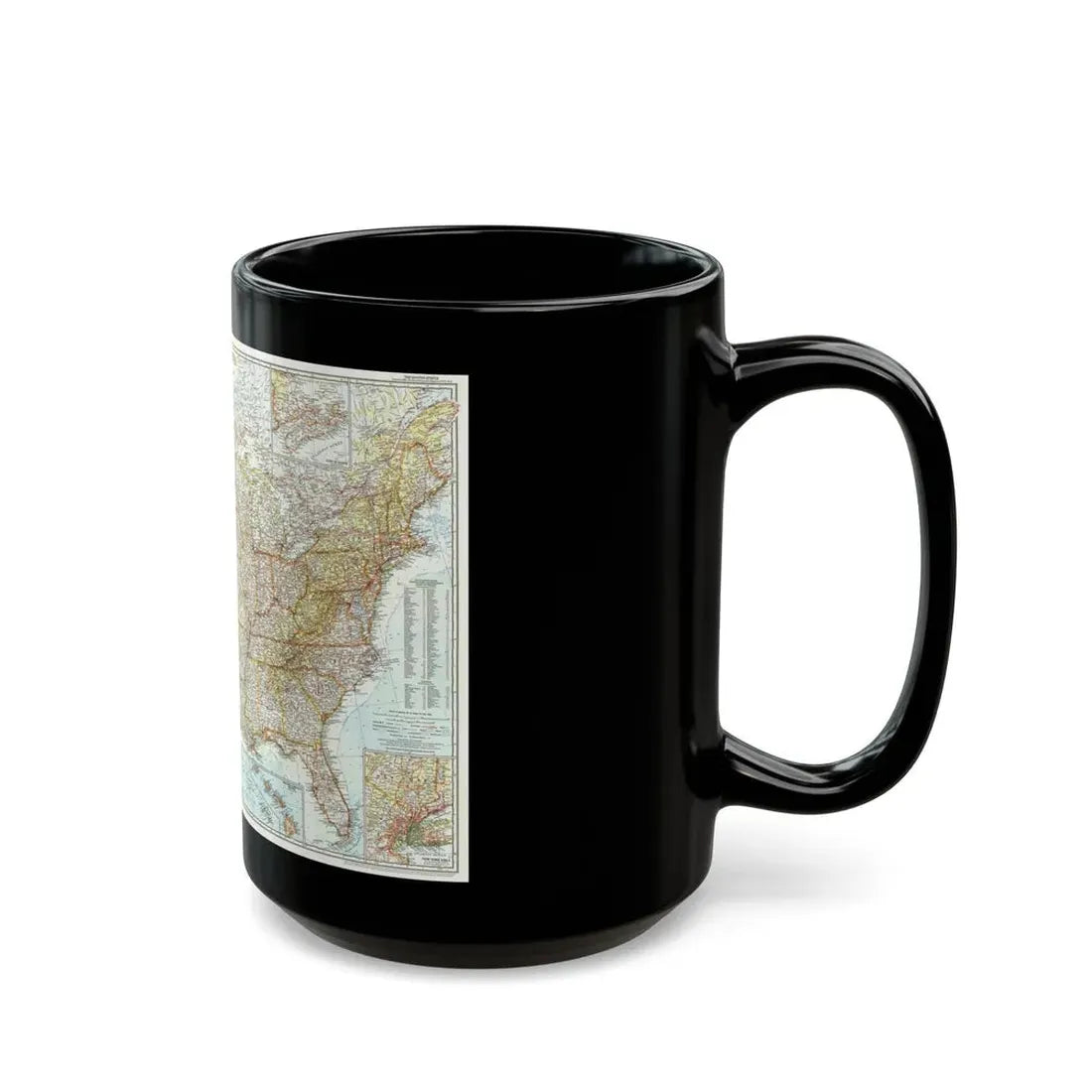 USA - The United States (1956) (Map) Black Coffee Mug - Go Mug Yourself