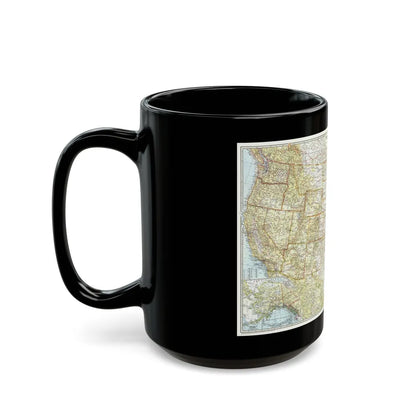 USA - The United States (1956) (Map) Black Coffee Mug-Go Mug Yourself