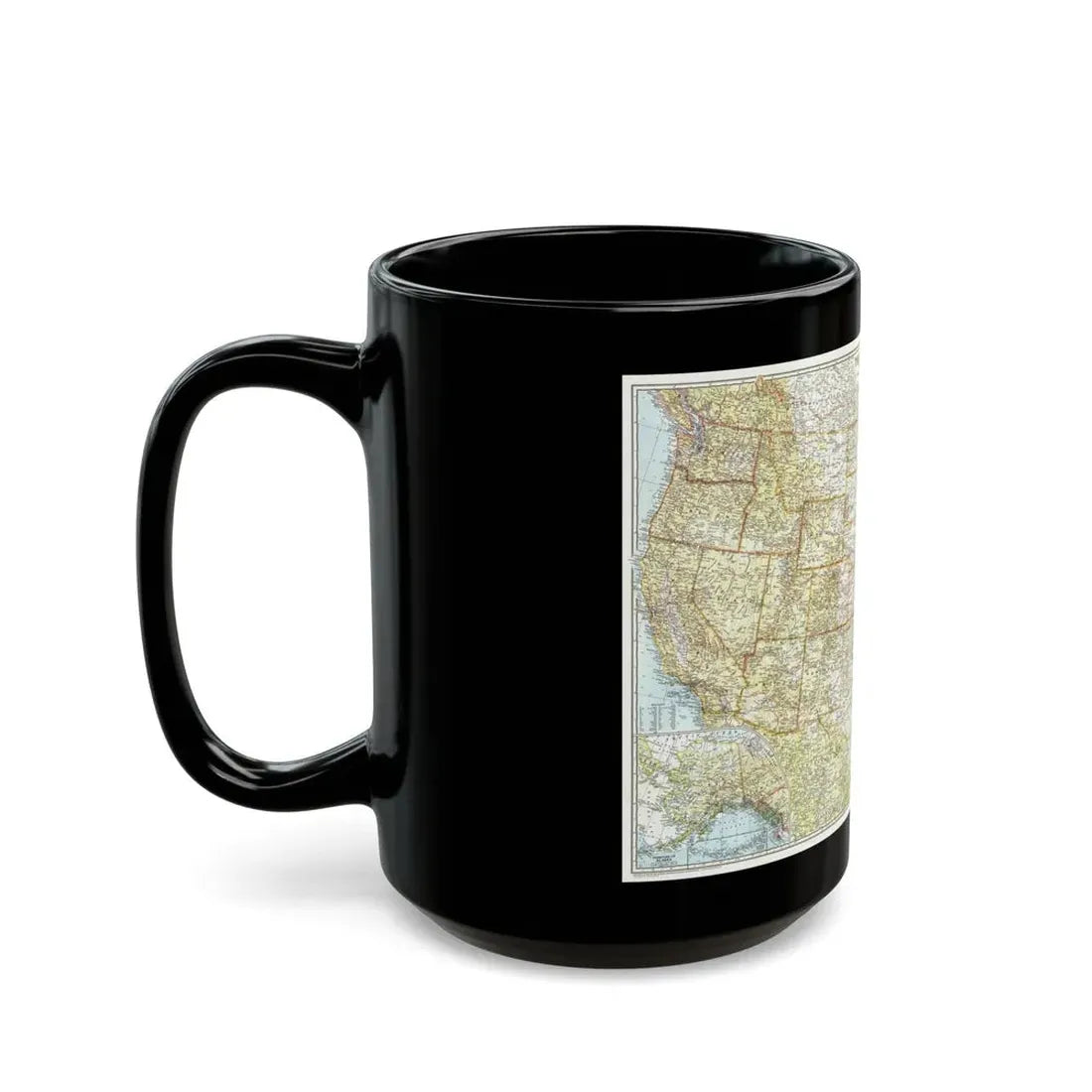 USA - The United States (1956) (Map) Black Coffee Mug - Go Mug Yourself