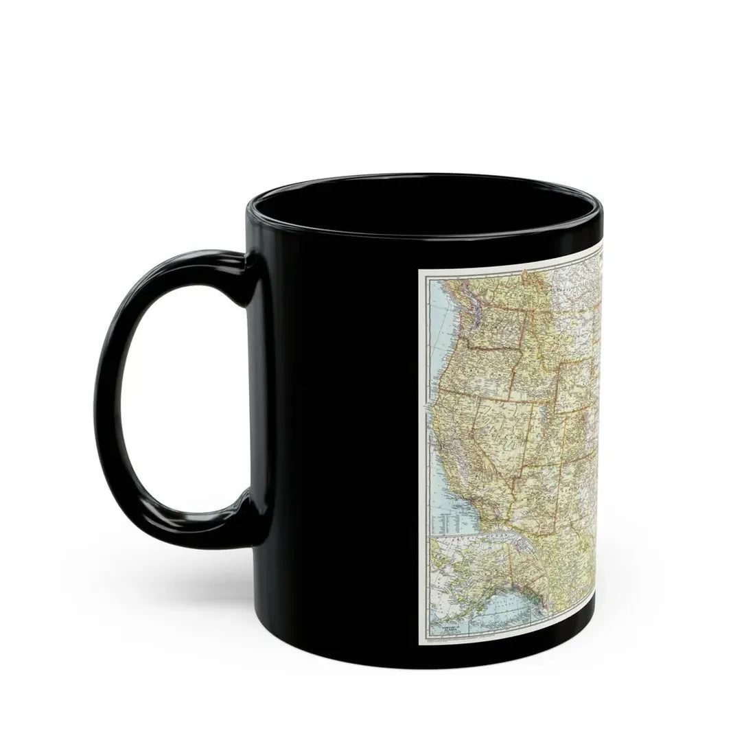 USA - The United States (1956) (Map) Black Coffee Mug - Go Mug Yourself