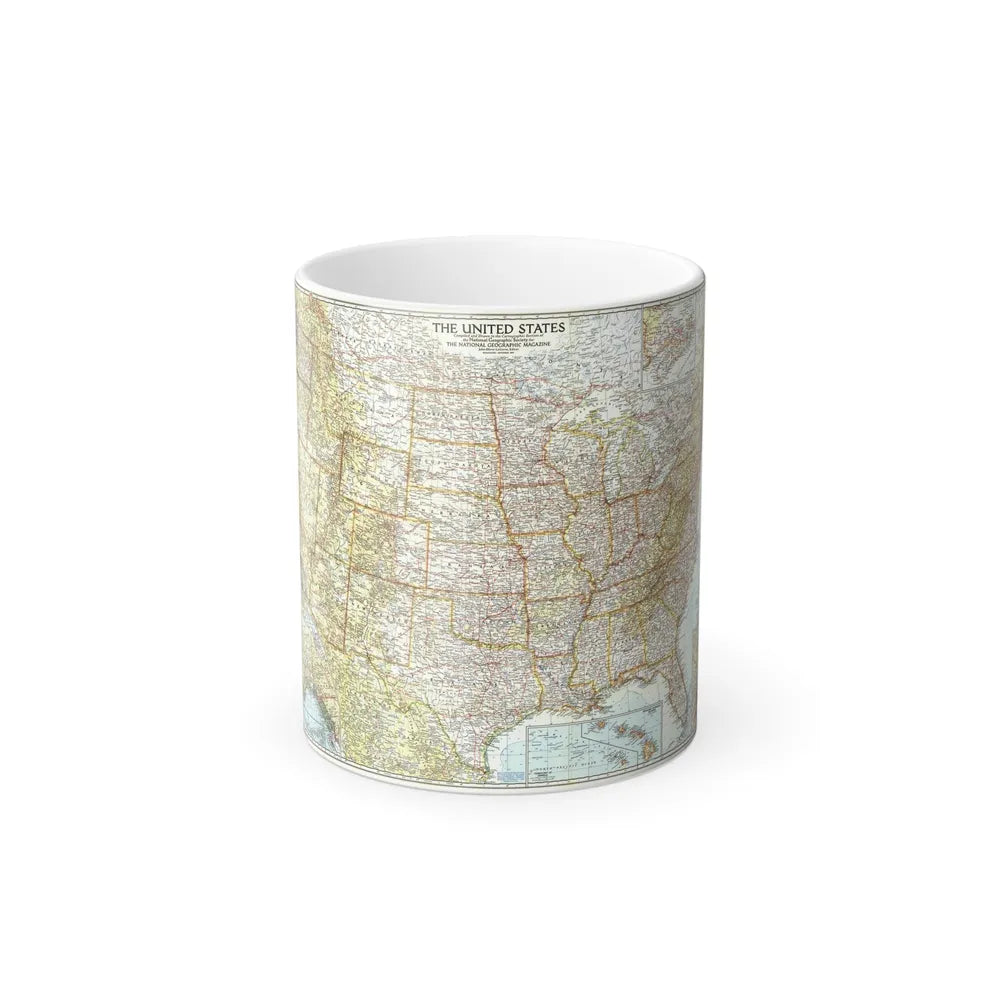 USA - The United States (1956) (Map) Color Changing Mug 11oz-Go Mug Yourself