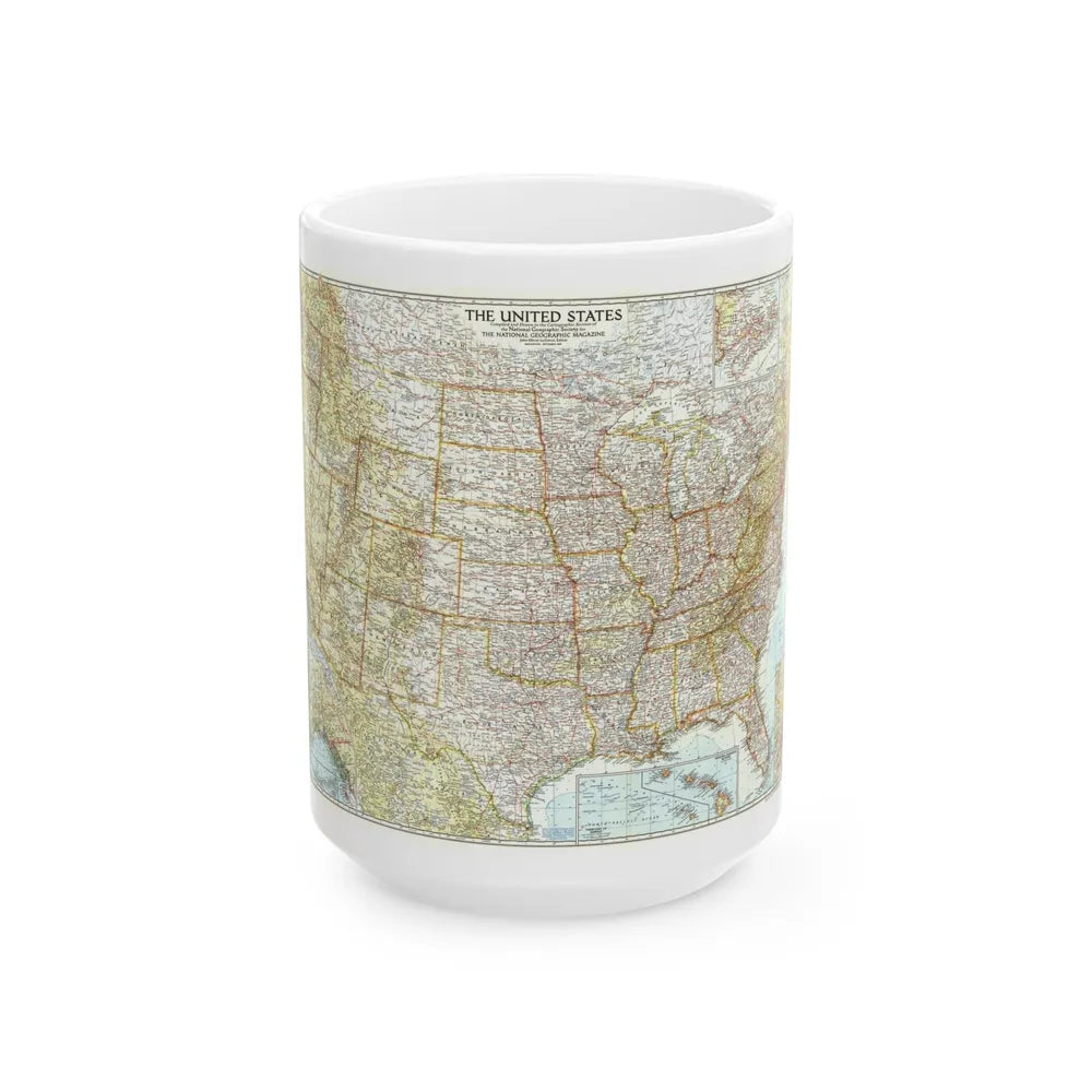 USA - The United States (1956) (Map) White Coffee Mug-15oz-Go Mug Yourself