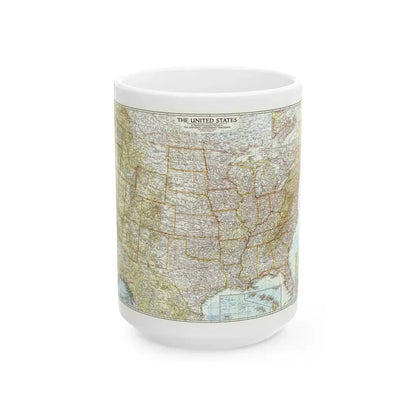 USA - The United States (1956) (Map) White Coffee Mug 15oz - Go Mug Yourself