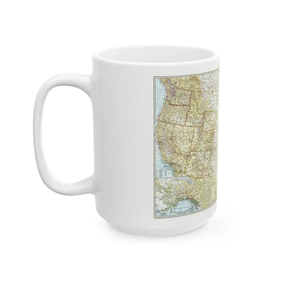 USA - The United States (1956) (Map) White Coffee Mug - Go Mug Yourself