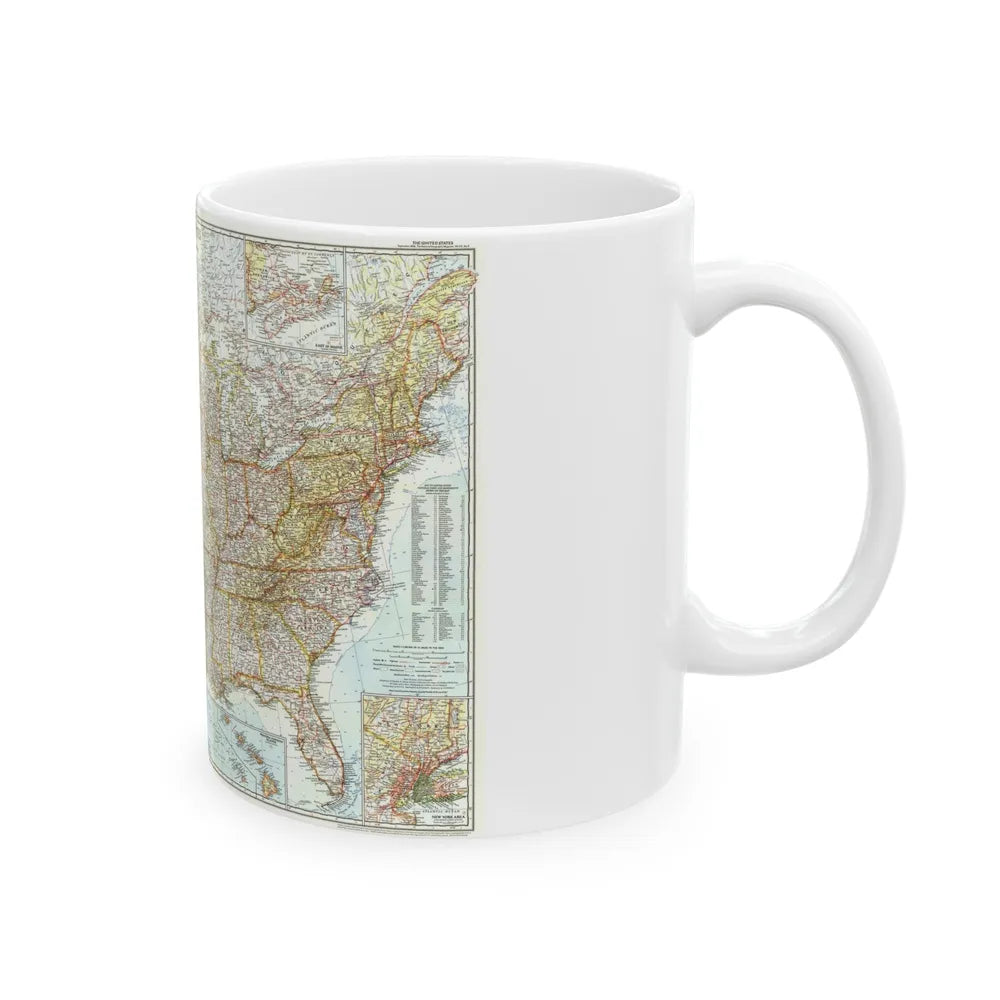 USA - The United States (1956) (Map) White Coffee Mug-Go Mug Yourself