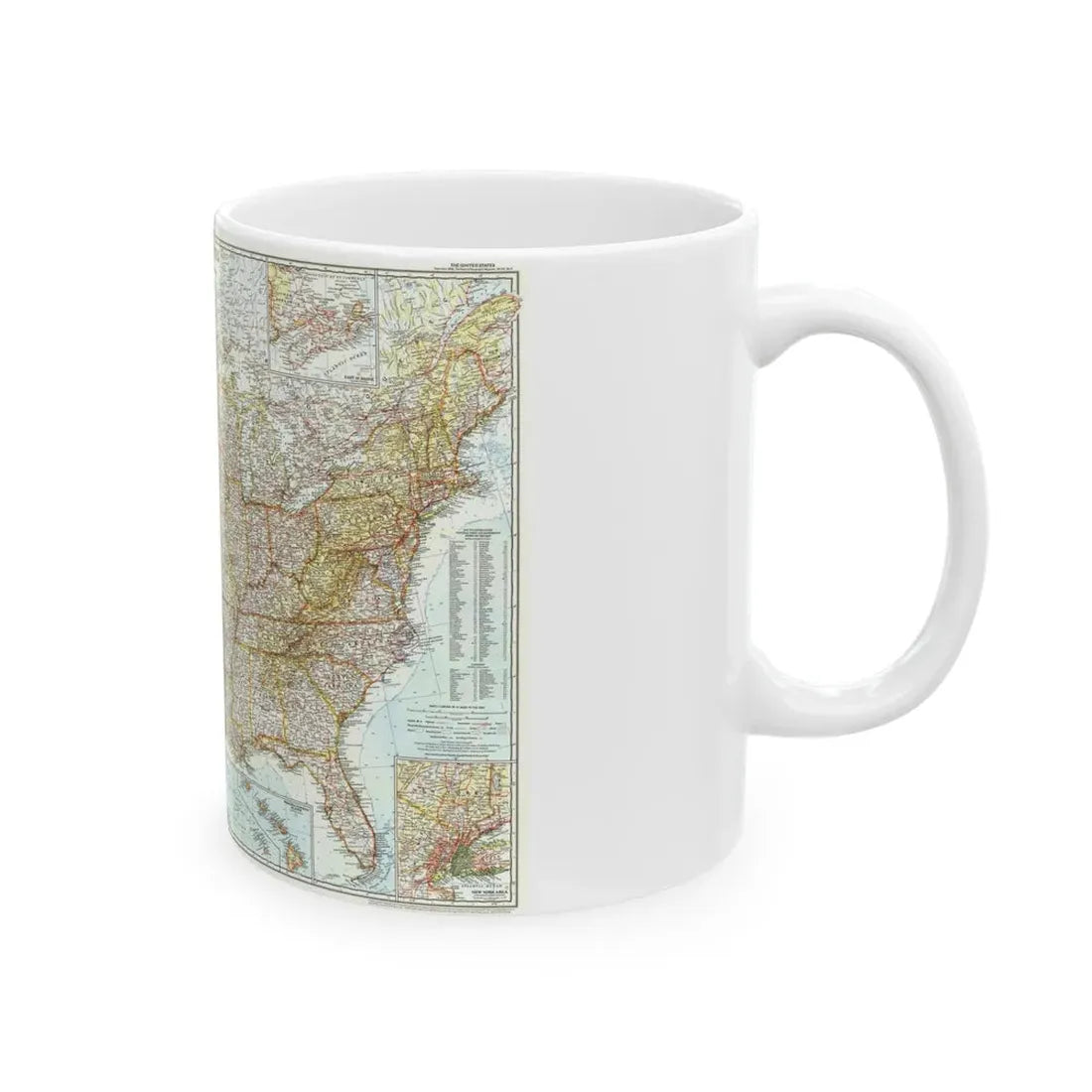 USA - The United States (1956) (Map) White Coffee Mug - Go Mug Yourself